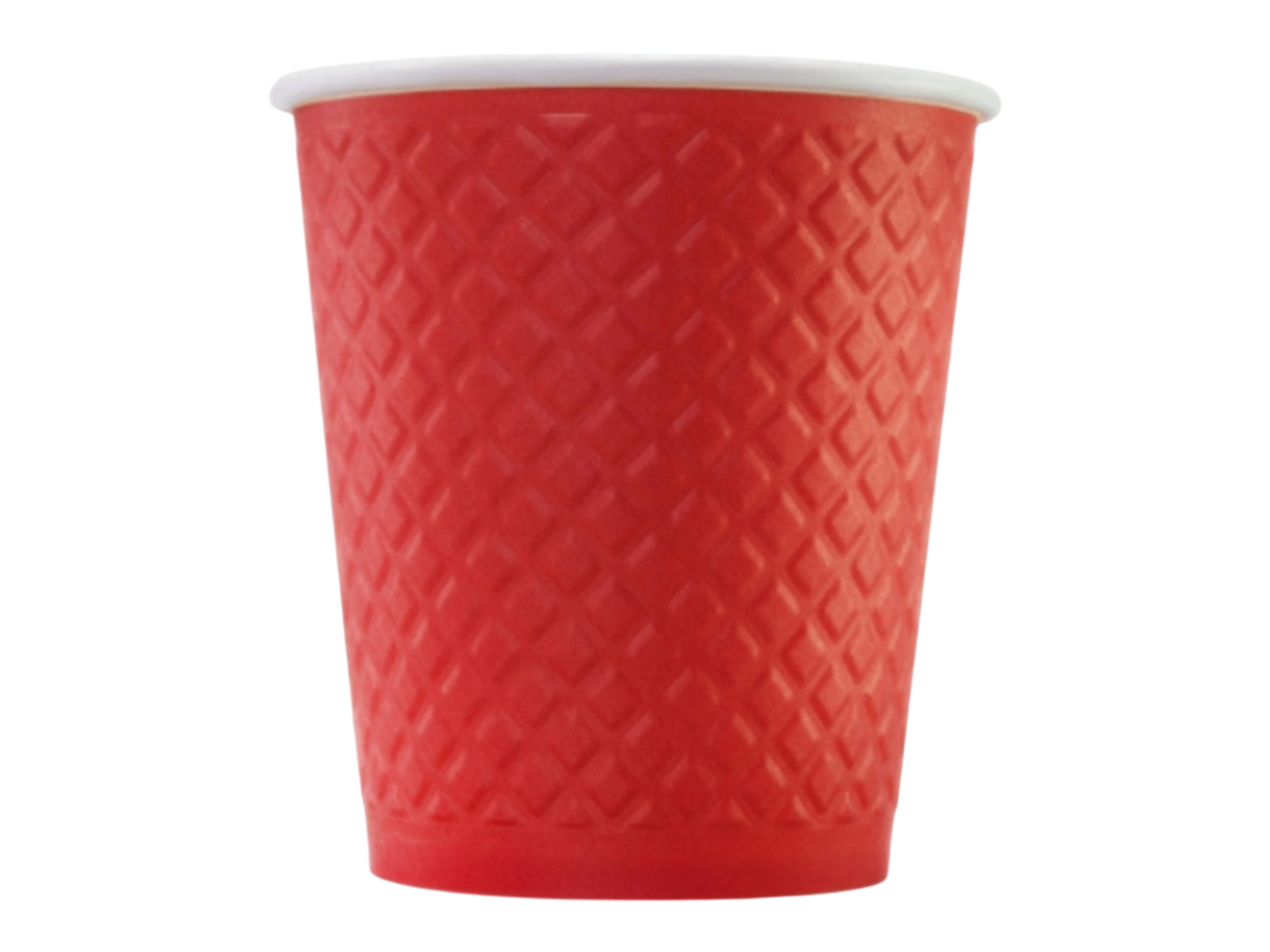 Стакан бумажный двухслойный вафельный красный 250мл (25шт/уп)